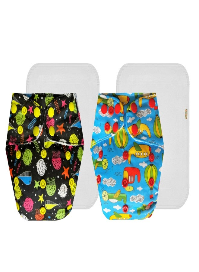 Dumbledo Premium Cloth Diaper with Cotton Insert (Pack of 2) | Hypoallergenic | Breathable | Quick Dry | Everyday Diapering Essential | 3 Months - 3 Years | Unisex Baby - Image 1