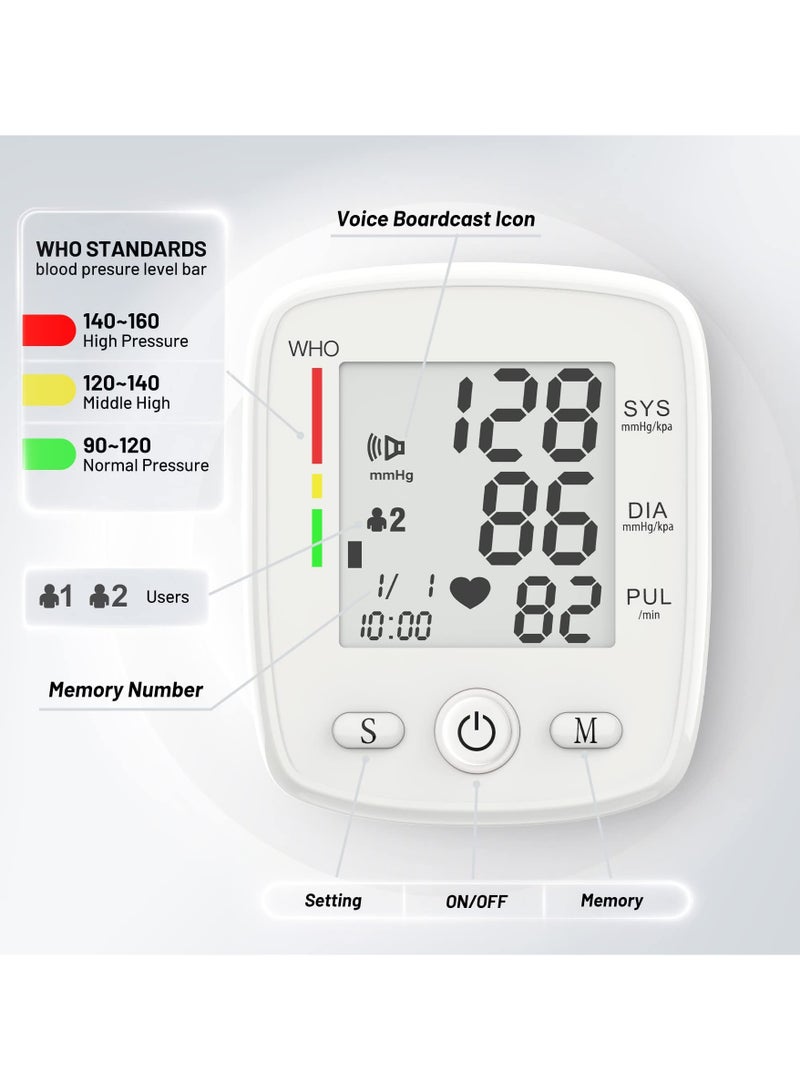 SYOSI Blood Pressure Monitor Wrist Rechargeable Automatic Wrist Blood Pressure Monitors for Home Use Bp Machine Cuff Digital Large Lcd Display with Carrying Case - Image 3