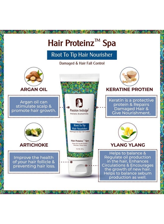 Passion Indulge Hair Proteinz Spa Inbuilt Protein Booster- 100 gm With Argan Oil, Keratin Protein| Hair Spa Cream | Hair Mask | Repair Damaged Hair | Hair Fall Control | Dry Hair Soft And Shine Hair Deep - Image 2