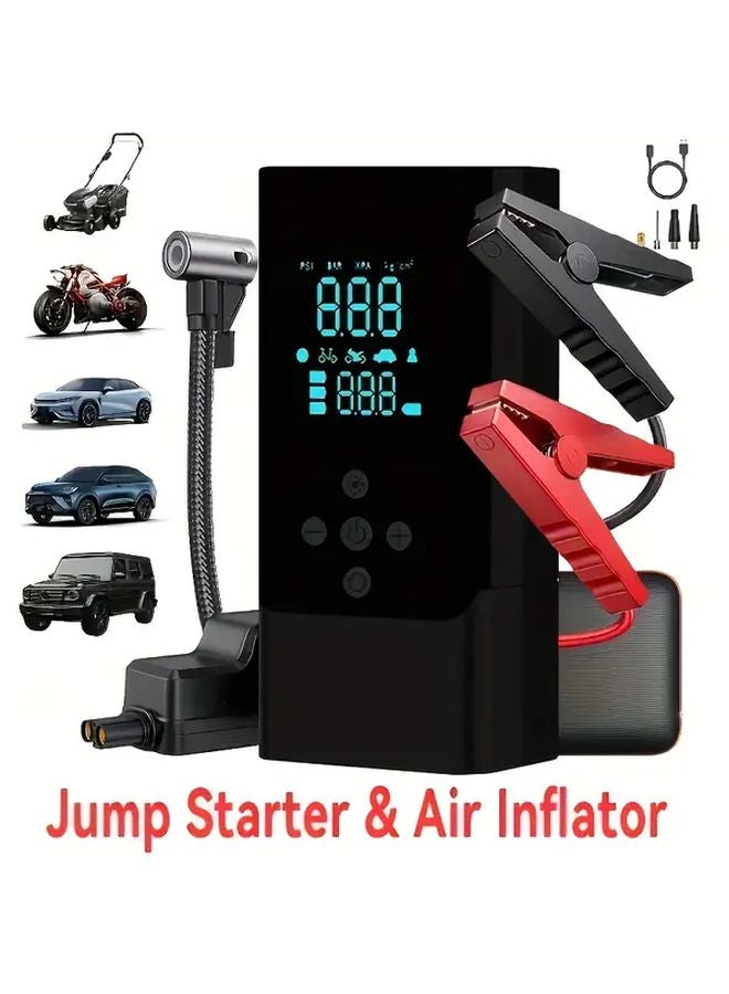 Type A 5 In 1 Portable Car Jump Starter With 150 PSI Air Compressor Power Bank And LED Flashlight - Image 2