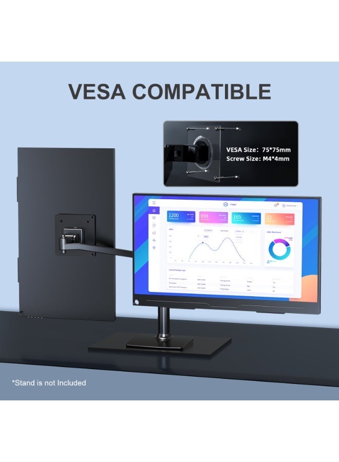 EVICIV Portable Monitor EVICIV 15.6"1080P IPS 100%SRGB 800:1 60Hz VESA Matte screen extended display for PC/Laptop/PS/Xbox material non-stick fingerprint, Eye protection, - Image 5