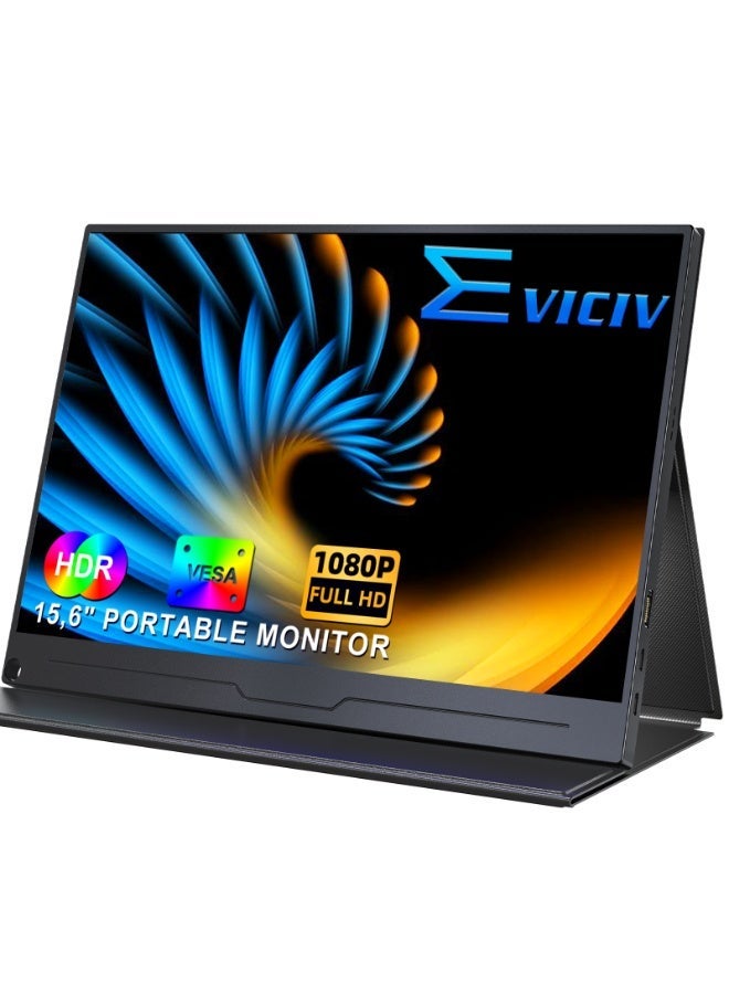 EVICIV Portable Monitor EVICIV 15.6"1080P IPS 100%SRGB 800:1 60Hz VESA Matte screen extended display for PC/Laptop/PS/Xbox material non-stick fingerprint, Eye protection, - Image 1