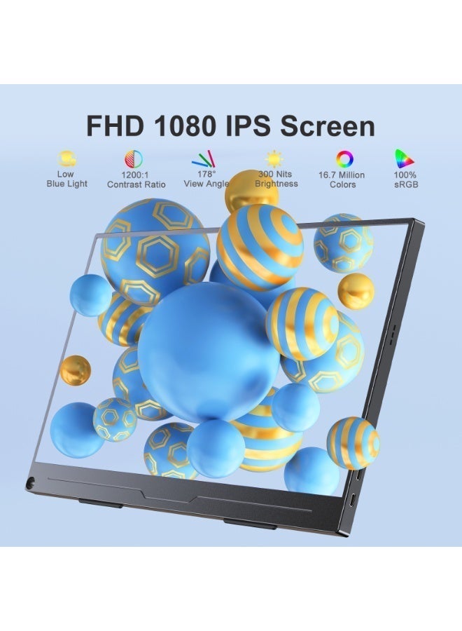 EVICIV Portable Monitor EVICIV 15.6"1080P IPS 100%SRGB 800:1 60Hz VESA Matte screen extended display for PC/Laptop/PS/Xbox material non-stick fingerprint, Eye protection, - Image 2