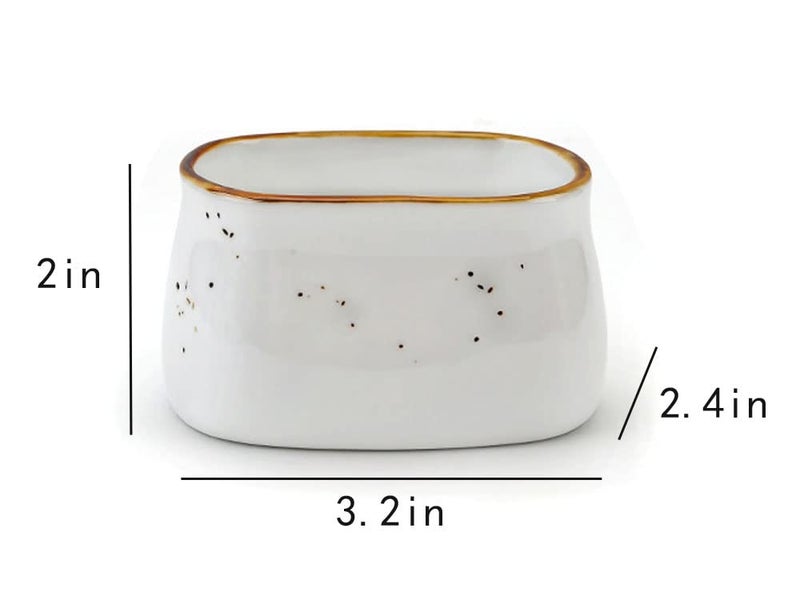 RockTrend Simple Square Ceramic Sugar Bowl Sugar Packet Holder Tea Bag Bowl, Set of 2-White - Image 2