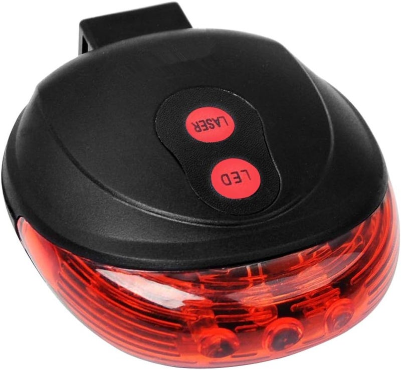EWUHRY Bike Cycling 7 Flash Modes Red Lights Waterproof with 5 LED and 2 Laser Beams - Bike Taillight Safety Warning Light Bicycle Rear Bicycle Light Tail Lamp - Image 1