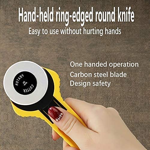 KRYTONE�.Fx 45 mm Rotary Cutter Easy Fabric Cutting Scrapbooking Comfortable Handle for Right and Left Handed Cutting Tool Quilting Crafting Sewing - Image 4
