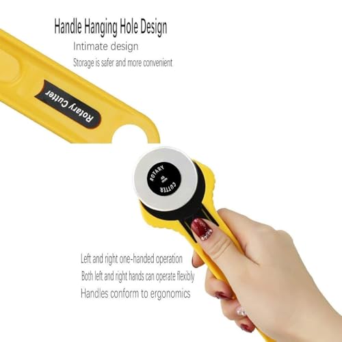 KRYTONE�.Fx 45 mm Rotary Cutter Easy Fabric Cutting Scrapbooking Comfortable Handle for Right and Left Handed Cutting Tool Quilting Crafting Sewing - Image 5