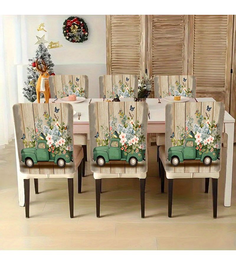 2pcs Green Plaid Linen Chair Covers 19.69 Inch Plus 23.62 Inch Suitable For Family Gatherings Home Decor Autumn Chair Covering Outdoor Gardens Garden Seating Breathable Seat Covers Decorative Woven Texture - Image 4