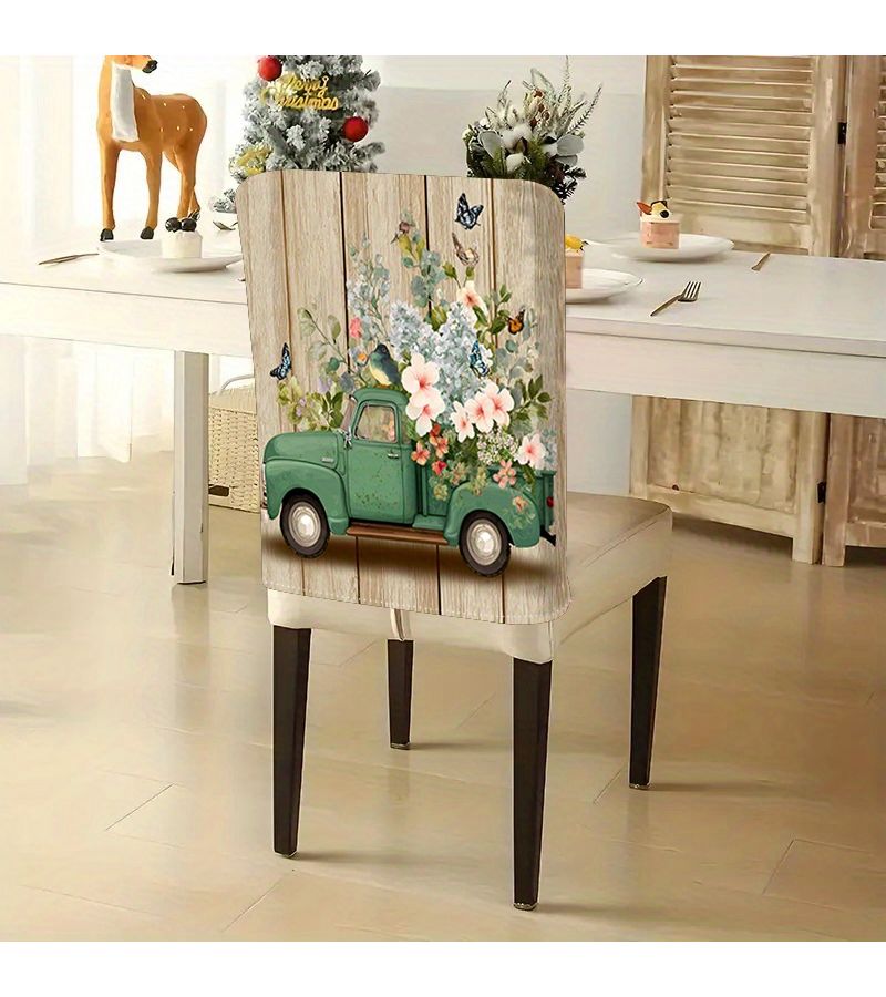 2pcs Green Plaid Linen Chair Covers 19.69 Inch Plus 23.62 Inch Suitable For Family Gatherings Home Decor Autumn Chair Covering Outdoor Gardens Garden Seating Breathable Seat Covers Decorative Woven Texture - Image 5