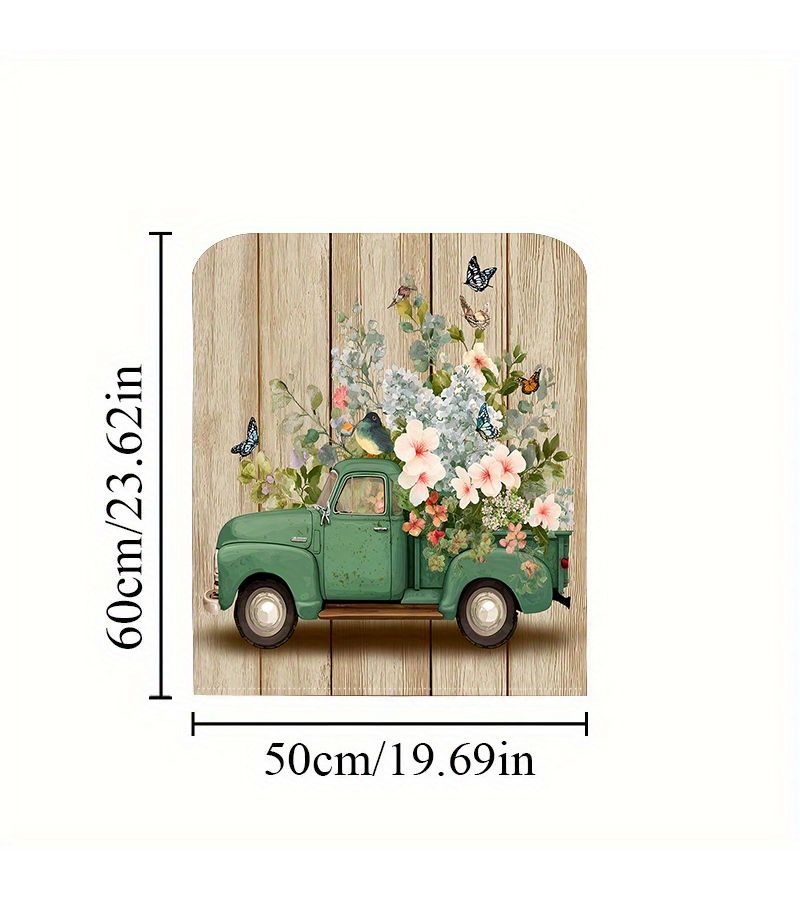 2pcs Green Plaid Linen Chair Covers 19.69 Inch Plus 23.62 Inch Suitable For Family Gatherings Home Decor Autumn Chair Covering Outdoor Gardens Garden Seating Breathable Seat Covers Decorative Woven Texture - Image 3