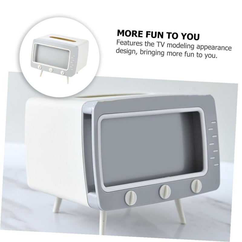Creative TV Shaped Tissue Box Holder Compact Multi Functional For Home Office Dormitory - Image 4