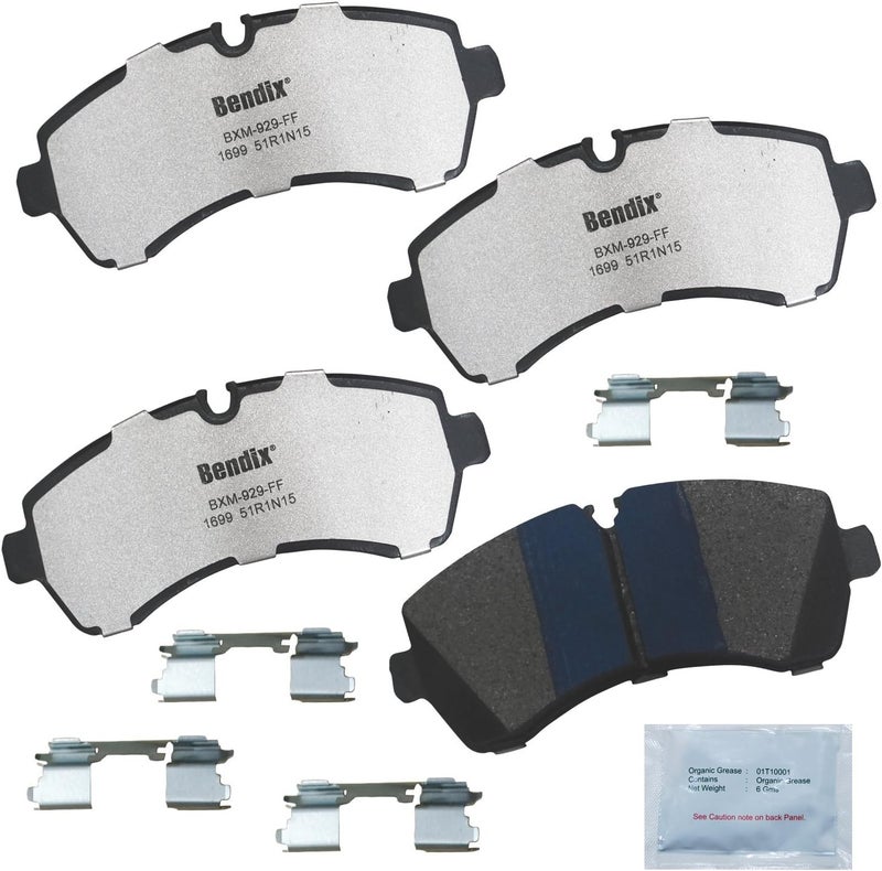 Bendix Fleet Metlok MKD1699FM Brake Pads for Select Models Dodge Sprinter 3500 Sprinter 2500 Sprinter 1500 2500 3500 3500XD 4500 Crafter Van P30,W16,Workhorse Custom Chassis W42 - Image 1