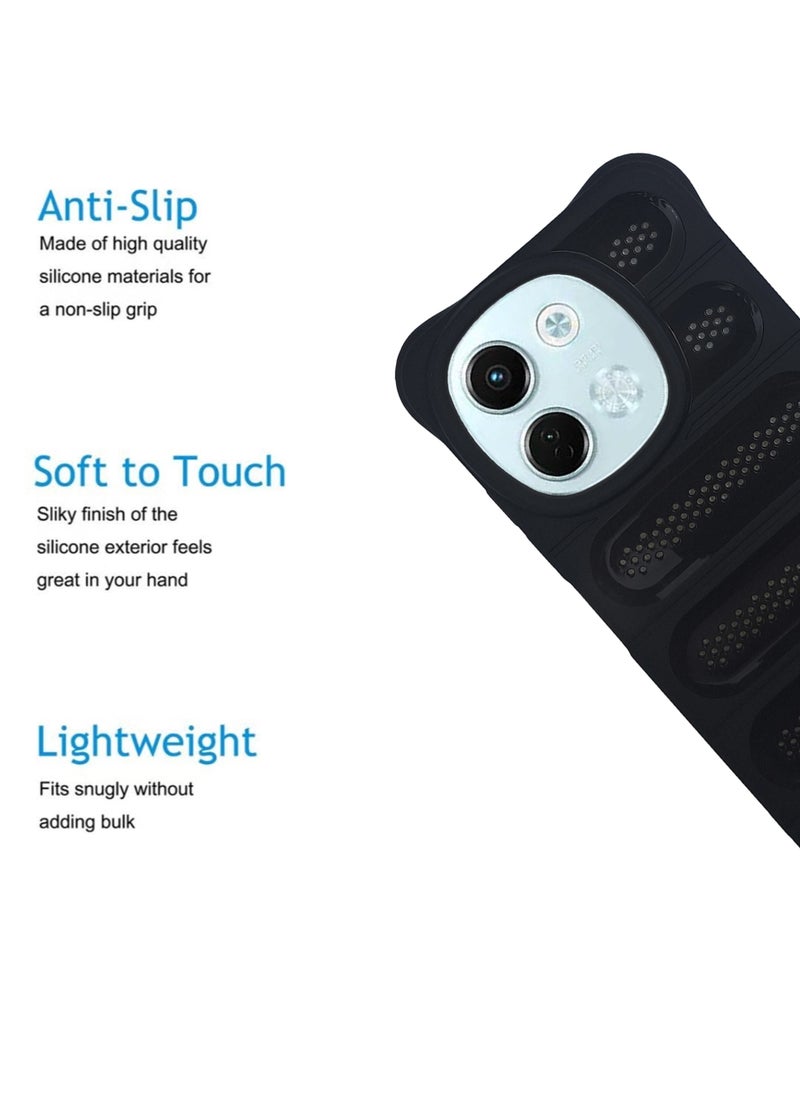 Waldic - Tecno Spark 30 5G Premium Case | Premium Silicone Case Cover Designed for Tecno Spark 30 5G | Tecno Spark 30 5G Case Camera and Drop Protection Thin Protective Back Cover Case for Tecno Spark 30 5G - Black - Image 1
