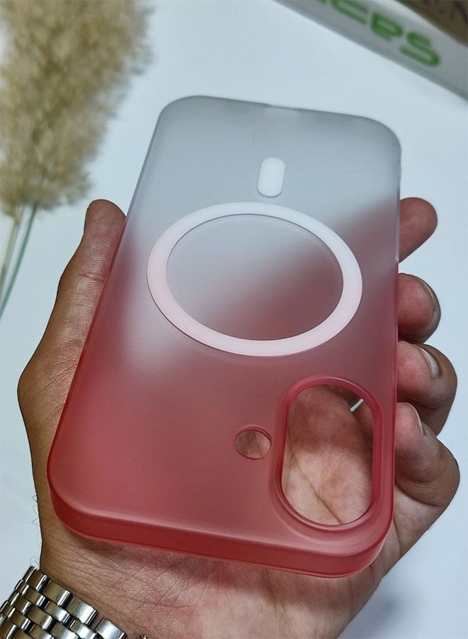 MagSafe Case for iPhone 16, Slim Semi-Transparent Case, Shockproof, Scratch and Fingerprint Resistant, Supports Magnetic Wireless Charging - Red - Image 2