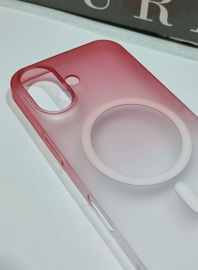 MagSafe Case for iPhone 16, Slim Semi-Transparent Case, Shockproof, Scratch and Fingerprint Resistant, Supports Magnetic Wireless Charging - Red - Image 3