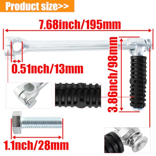 LIYYDS Kick Start Shafts Starter Lever Compatible with Yamaha PW80 PY80 Pit Dirt Bike Apollo 125cc RFZ SSR 125 XC18 CRF50 XR50 XR100R C70 CT70 CT90 CS90 S90 SL70 ST90 XL70 Z50 Mini Trail 70 90 13mm - Image 2