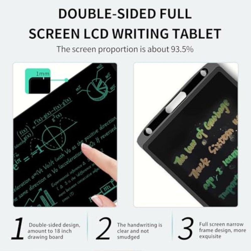 تابلت كتابة LCD للبالغين، مفكرة رقمية قابلة لإعادة الاستخدام على الوجهين مقاس 11.5 بوصة، لوحة رسم محمولة كاملة الشاشة مع قلم مغناطيسي للمنزل/المدرسة/المكتب - Image 3