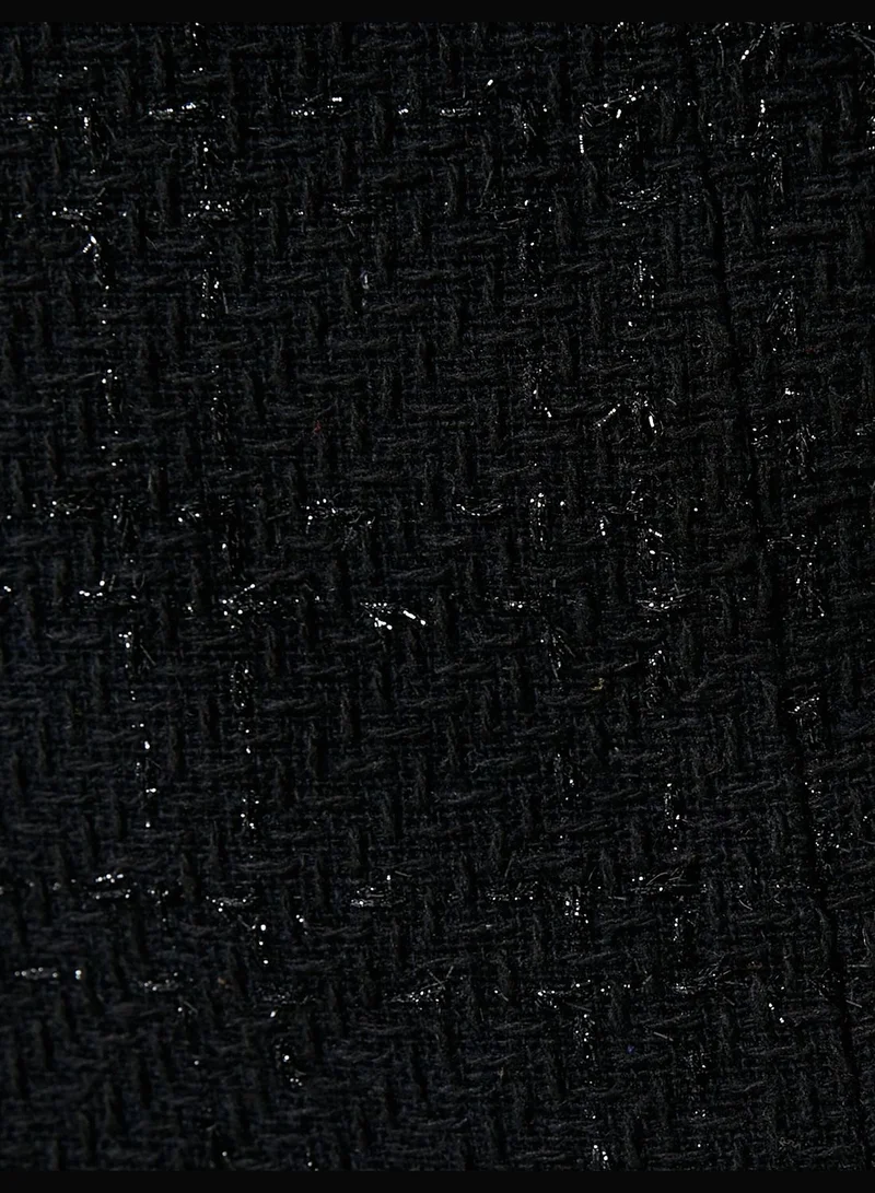 KOTON Glitter Slit Detail Tweed Skort