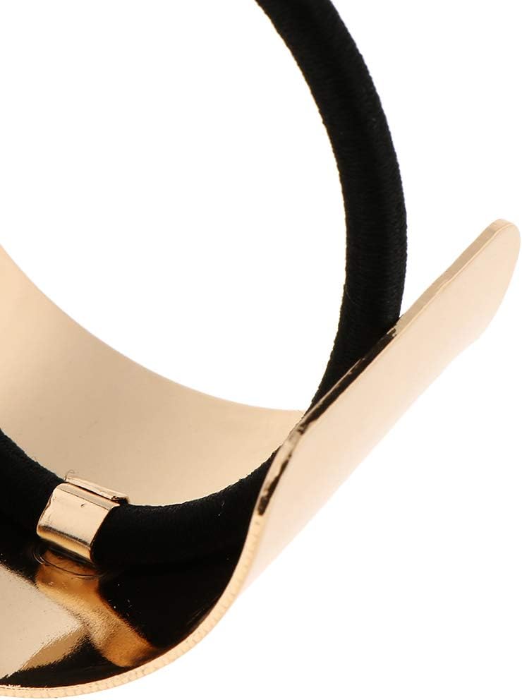 klarako Women Girl Stylish Hair Band Metal Hair Cuff Wrap Ponytail Holder Ring Rope Headwear Gold, as described - Image 3
