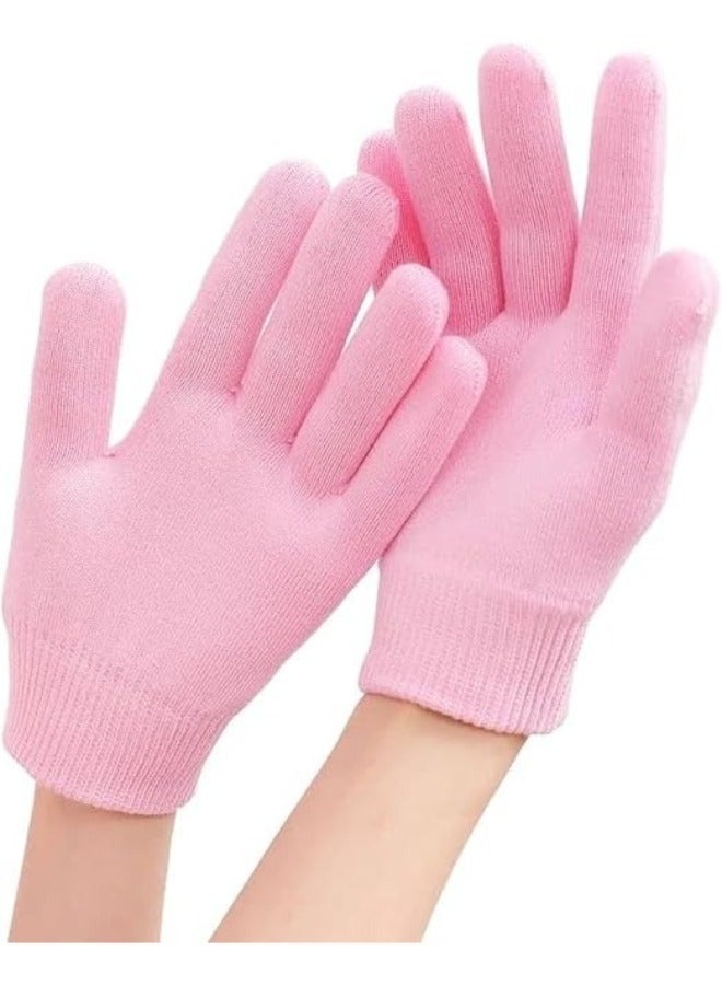 زوج من قفازات سيليكون لترطيب اليدين الجافة والخشنة والمتشققة قفازات قابلة لإعادة- (متعددة الالوان) - Image 1