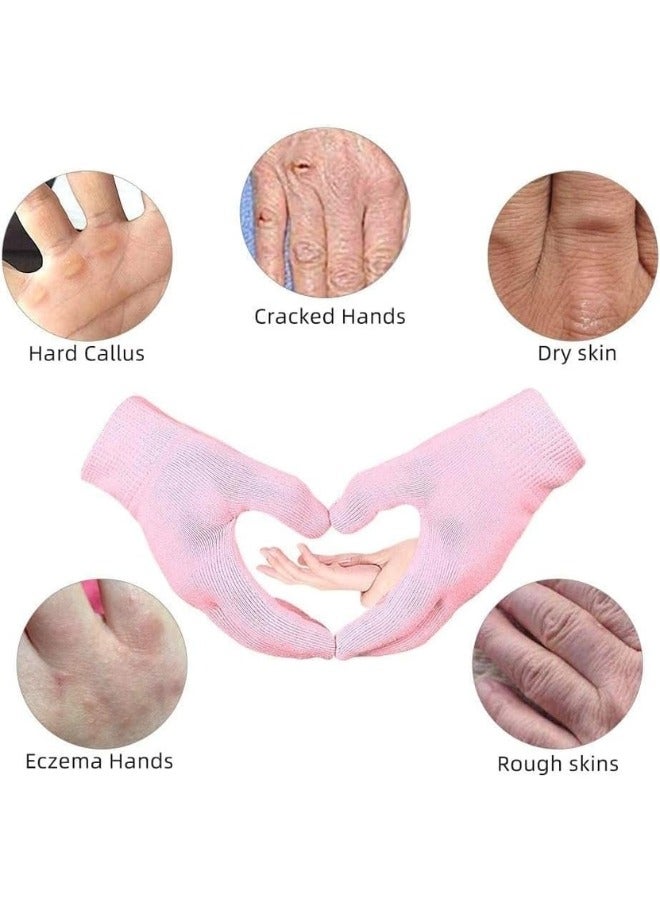 زوج من قفازات سيليكون لترطيب اليدين الجافة والخشنة والمتشققة قفازات قابلة لإعادة- (متعددة الالوان) - Image 5