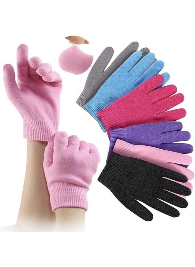 زوج من قفازات سيليكون لترطيب اليدين الجافة والخشنة والمتشققة قفازات قابلة لإعادة- (متعددة الالوان) - Image 2