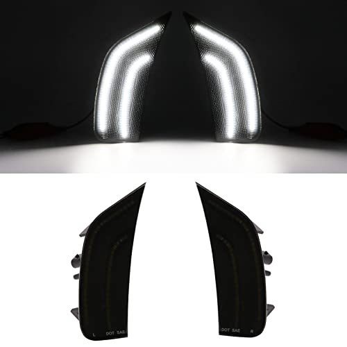 Mynoway Smoked Lens LED Side Marker Lamp Compatible with 2021-2024 Yukon/Yukon Denali/Yukon XL/Tahoe/Escalade/Suburban/Escalade ESV Driver Passenger Sidemarkers Lamp White Front Fender Lights - Image 2