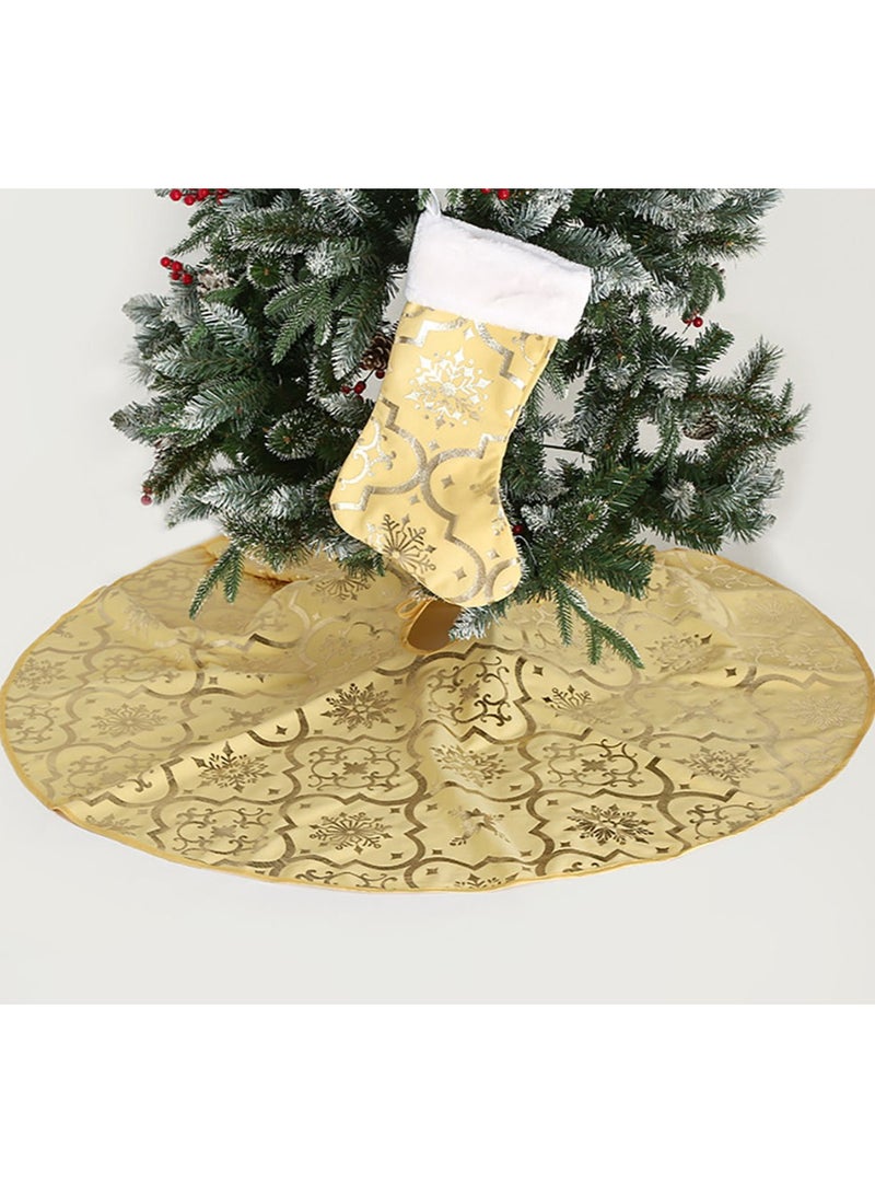 VUCATIN Tree Skirt 48 Inches Suitable for New Year Party Holiday Decoration Christmas (Yellow) - Image 1