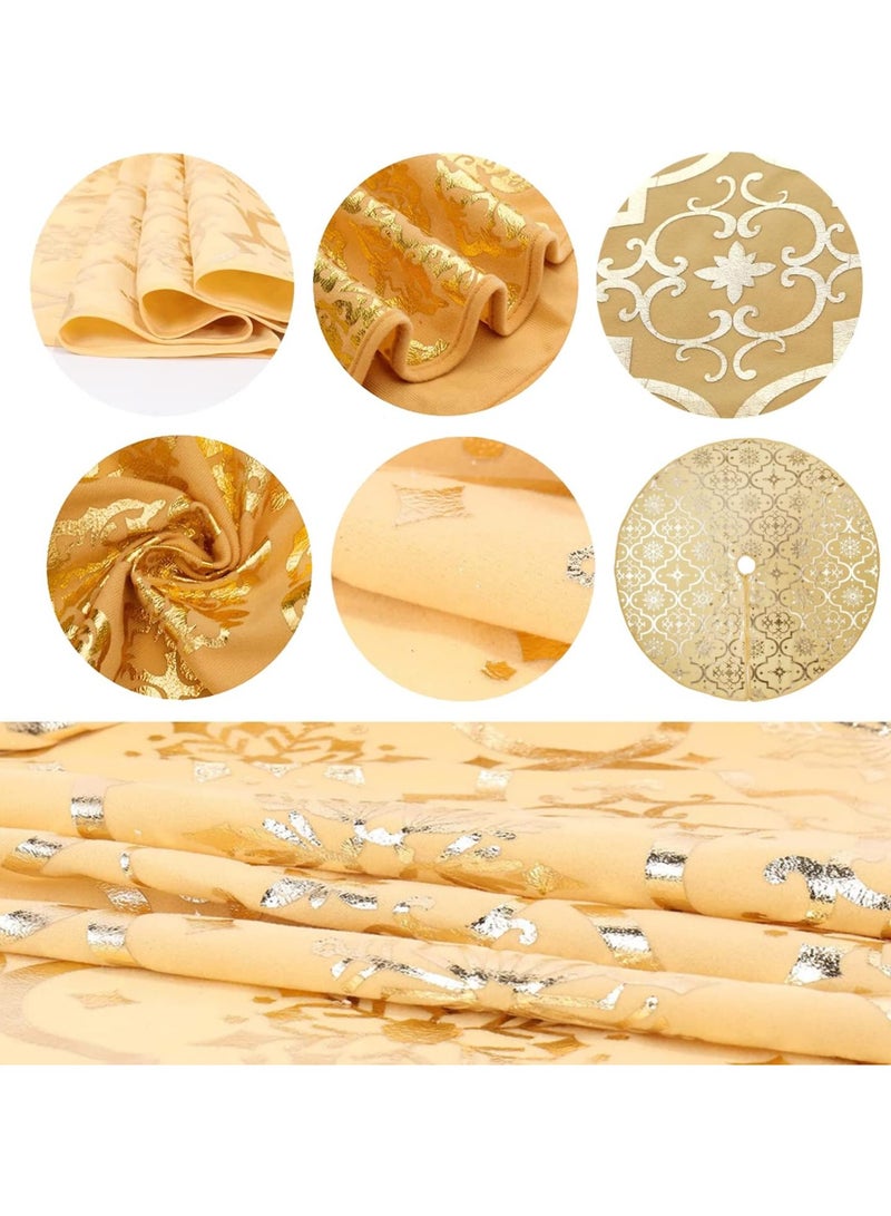 VUCATIN Tree Skirt 48 Inches Suitable for New Year Party Holiday Decoration Christmas (Yellow) - Image 3