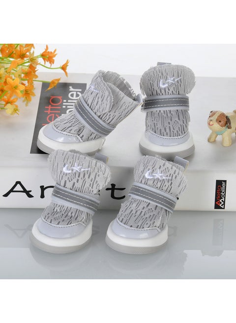 Breathable Summer Dog Shoes for Small Breeds Grey