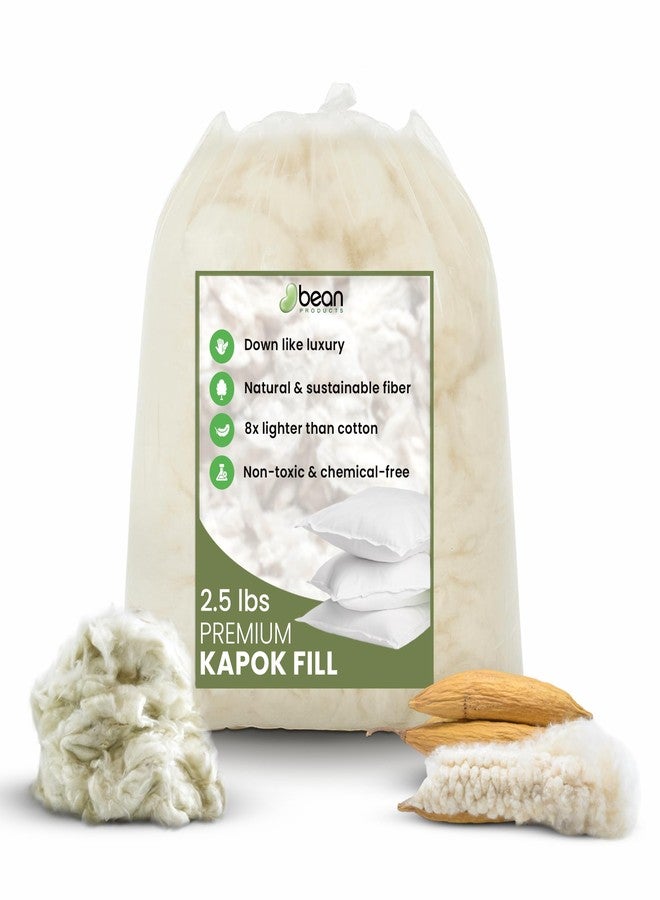Bean Products Premium Kapok Fill | 2.5 lbs | 100% Organic Kapok Fiber | Chemical Free and Hypoallergenic | Perfect for Pillows, Pet Beds, Couches & More | Made in USA - Image 1