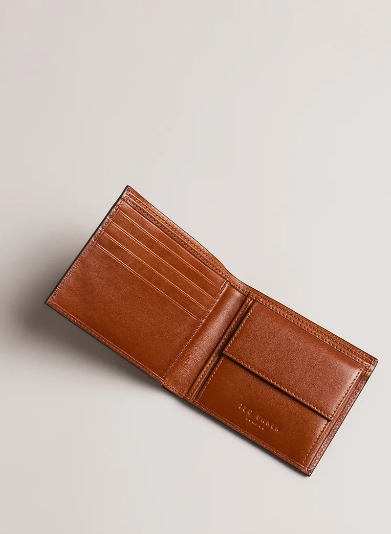 Ted Baker Embossed Corner Leather Bifold Coin Wallet