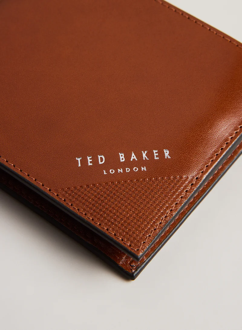 Ted Baker Embossed Corner Leather Bifold Coin Wallet