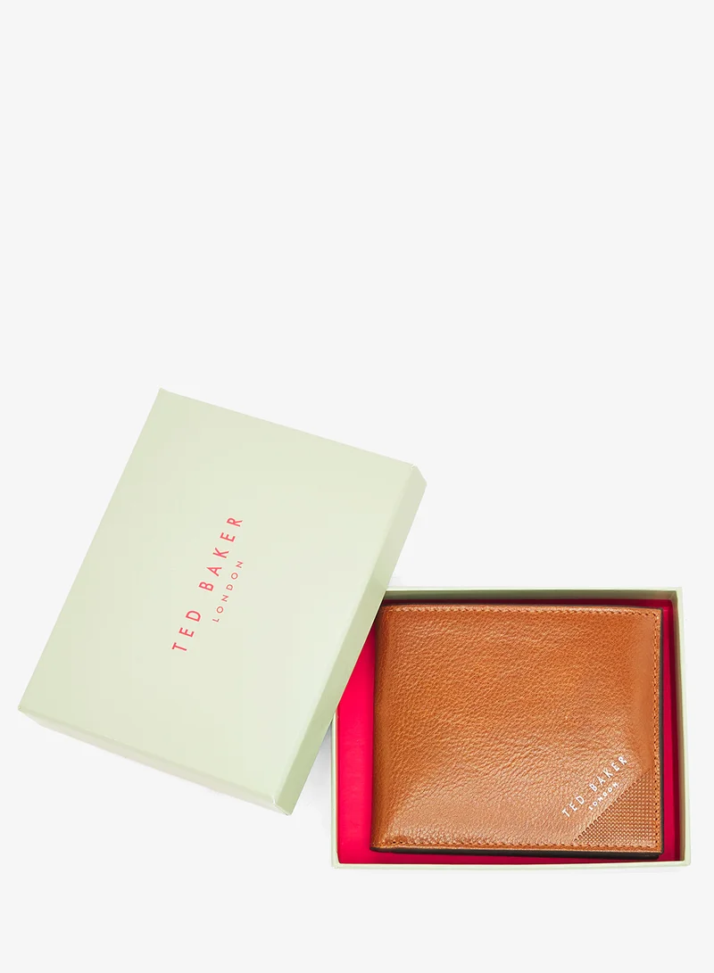 Ted Baker  Embossed Corner Leather Bifold Coin Wallet for Men | Best Price UAE