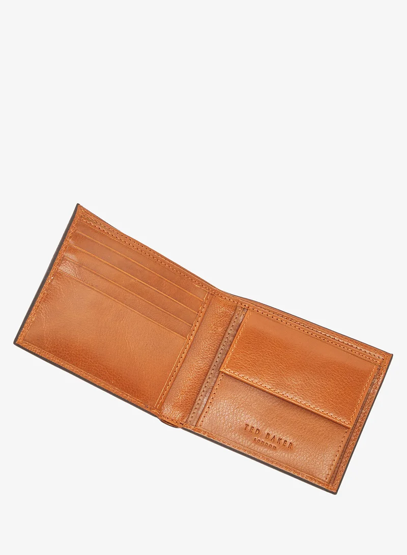 Ted Baker  Embossed Corner Leather Bifold Coin Wallet for Men | Best Price UAE