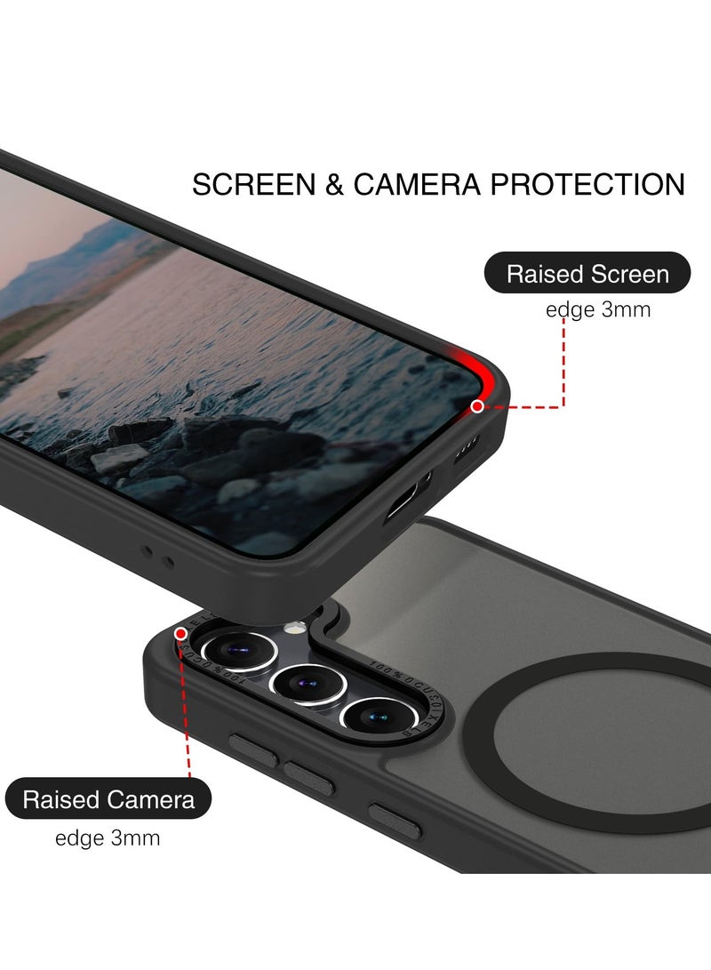 Concretization for Samsung S23 Case, Compatible with MagSafe, Magnetic Translucent Matte Back Shockproof Cover with Strong Magnet, Slim Thin Full Protection Phone Case for Galaxy S23 5G (Black) - Image 5