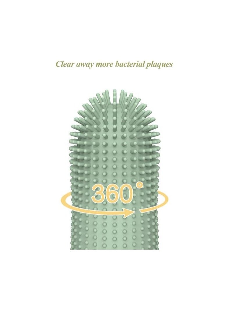 Dog Toothbrush, 360° Cleaning Dog Finger Toothbrush, Food Grade Silicone Dog Finger Toothbrush Fits Most Fingers, Suitable for Dog and Cat Dental Care (Blue) - Image 3