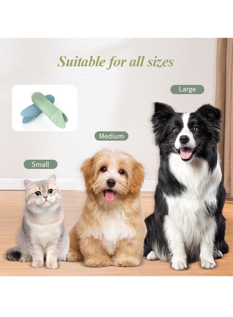 Dog Toothbrush, 360° Cleaning Dog Finger Toothbrush, Food Grade Silicone Dog Finger Toothbrush Fits Most Fingers, Suitable for Dog and Cat Dental Care (Blue) - Image 4