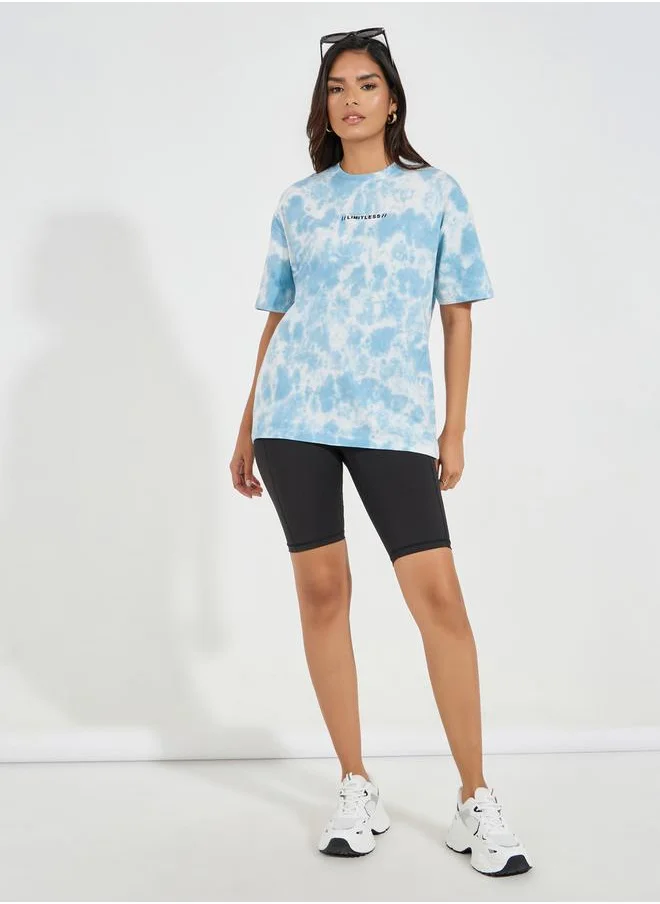 Styli Oversized Tie Dye Printed Cotton Jersey T-Shirt