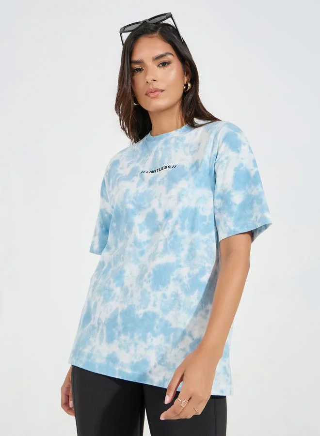 Styli Oversized Tie Dye Printed Cotton Jersey T-Shirt
