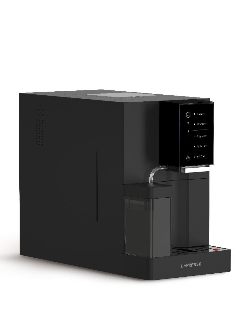 ليبرسو ماكينة قهوة بريفيسيمو أوتوماتيكية مع تطبيق جوال وشاشة رقمية / مضخة إيطالية 19 بار / مطحنة قابلة للتعديل / الكل في واحد لصنع الإسبريسو واللاتيه والكابتشينو / غلاية مزدوجة / سعة خزان الحليب 300 مل - أسود - Image 1