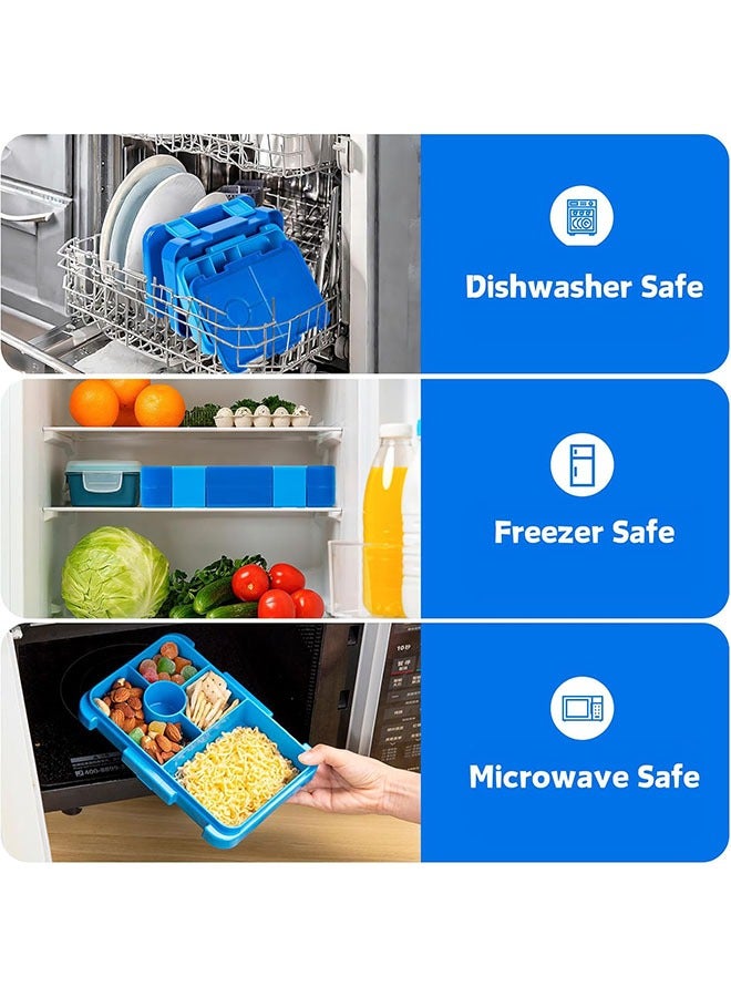 Arabest Bento Lunch Box for Kids & Toddlers, Leak-Proof Lunchbox with 5/6 Compartments - Back to School, Snack Containers for On-the-Go Meal, Made with Safe BPA-Free Material Blue - Image 4