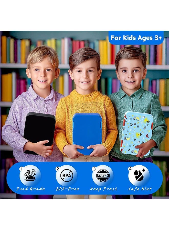 Arabest Bento Lunch Box for Kids & Toddlers, Leak-Proof Lunchbox with 5/6 Compartments - Back to School, Snack Containers for On-the-Go Meal, Made with Safe BPA-Free Material Blue - Image 5