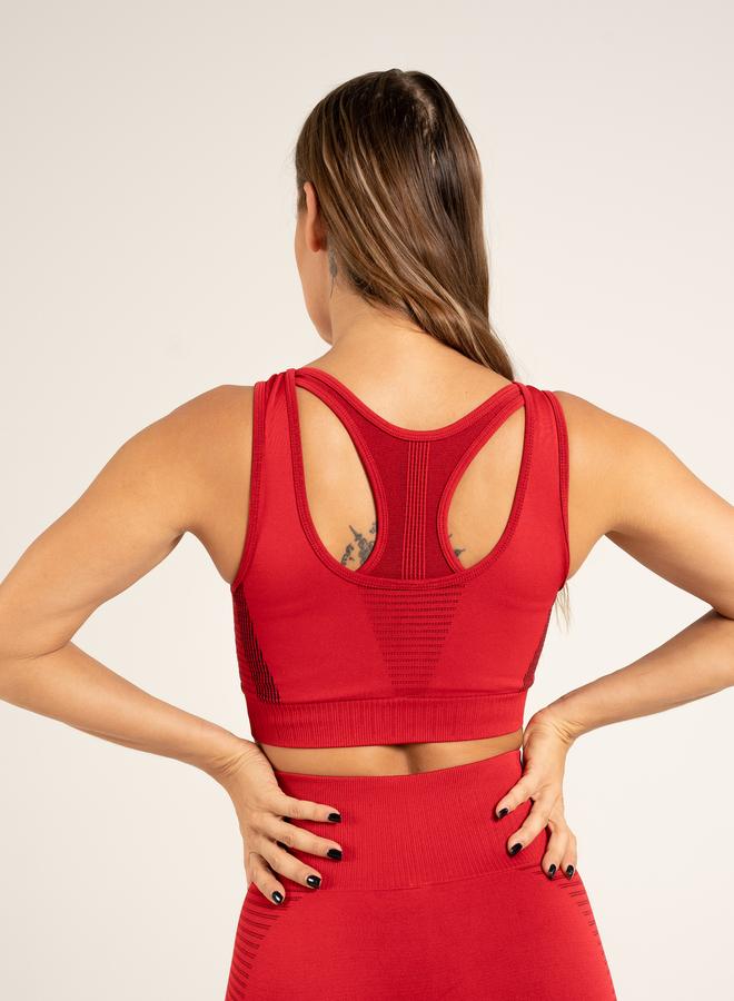 PALMFIT Women Red Balance Seamless Active Sports Bra - Image 3