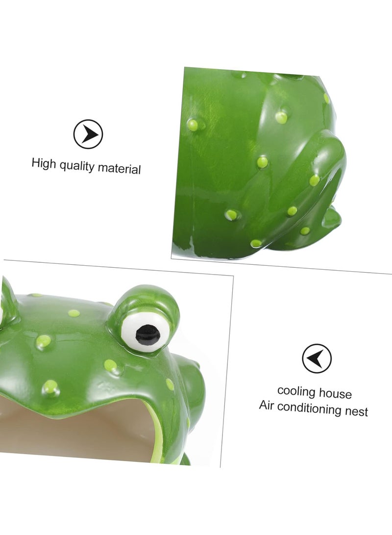 GGOOT Hamster Hamster Frog Hamster House Ceramic Hamster Hideout Hamster Bed Hamster Cooling Hideout Hamster Summer House Ceramic Hamster Hut Ceramics The Rat Cartoon House - Image 3