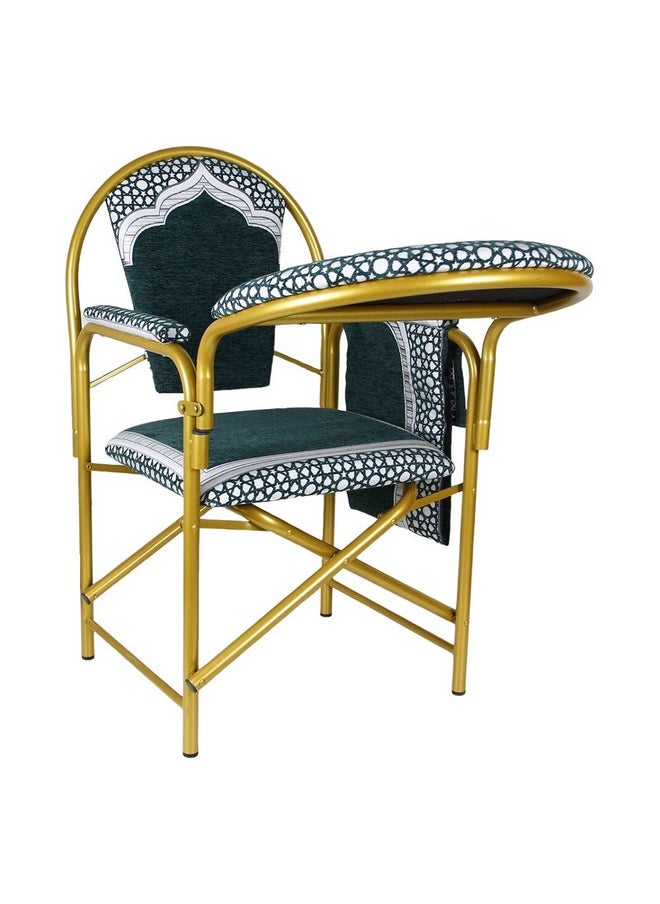 ميكاسا كرسي للصلاة قابل للطي متين وعالي الجودة أخضر داكن وذهبي 93 x 50 x 47 سم HM-C015 GREEN 