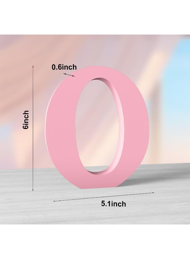 TPGP 6 Inch Pink Wood Letters For Wall Decor - Unfinished Decorative Standing Large Letter O For Craft Home Party Projects - Image 2