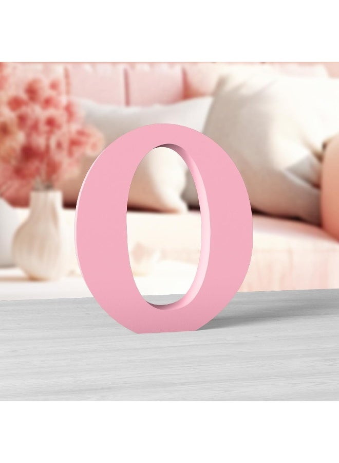 TPGP 6 Inch Pink Wood Letters For Wall Decor - Unfinished Decorative Standing Large Letter O For Craft Home Party Projects - Image 1