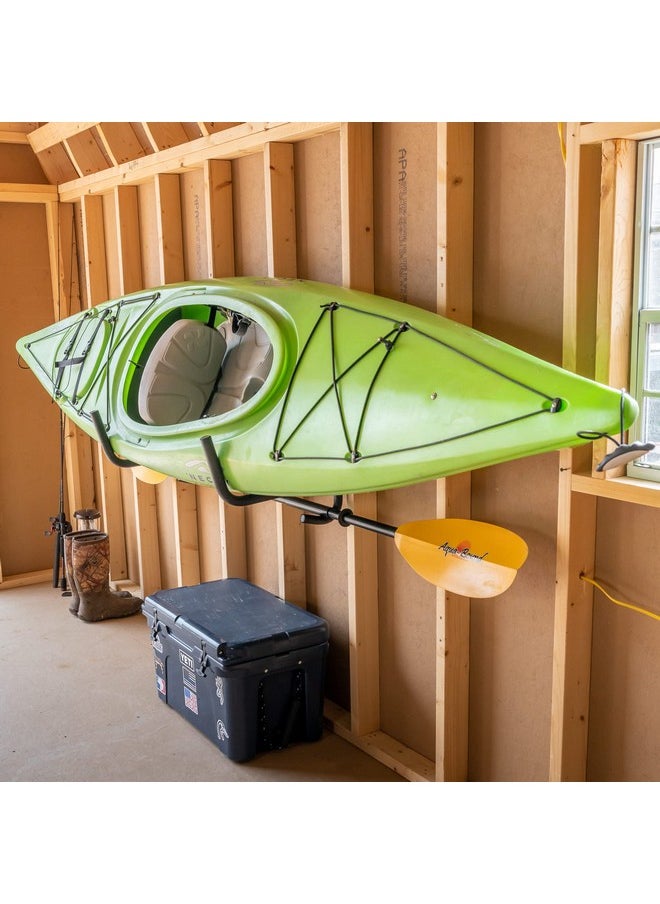StoreYourBoard Kayak Wall Mount, Indoor & Outdoor, Rack With Paddle Hanger  - Image 3