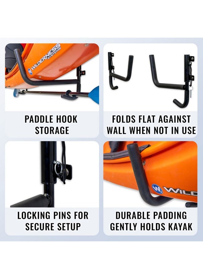 StoreYourBoard Kayak Wall Mount, Indoor & Outdoor, Rack With Paddle Hanger  - Image 4